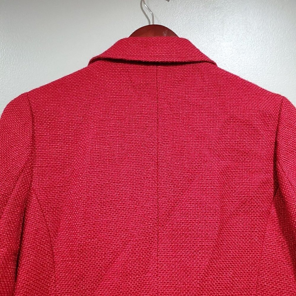J Jill Womens Blazer Size Small Career Red 2-Button Jacket Pockets Wool Blend - Picture 12 of 14